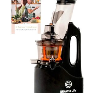 Slow-Juicer BRAWO Life B-365 (schwarz) + GRATIS Buch