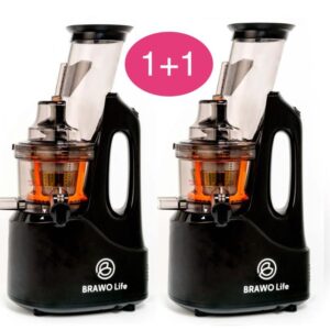 1 + 1 Slow-Juicer BRAWO Life B-365 (schwarz) + GRATIS Buch